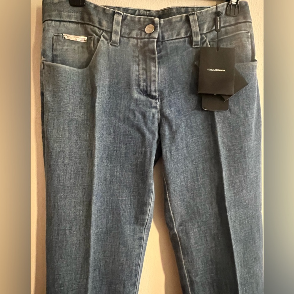 Vintage New Dolce & Gabbana Light Blue Flare Jeans Italy Size 40 Authentic - Picture 4 of 14